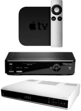 Apple TV, Telenet Digibox en Belgacom TV