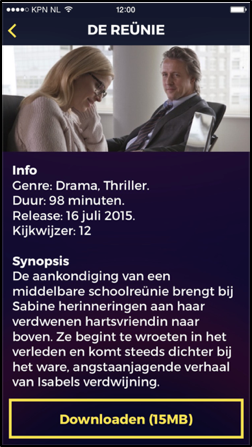 Details van een film of tv-serie