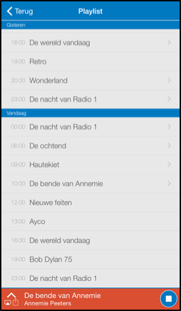 Programma-overzicht van een zender