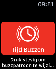 TimeBuzz knop op Apple Watch