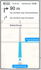 Screenshot routebeschrijving