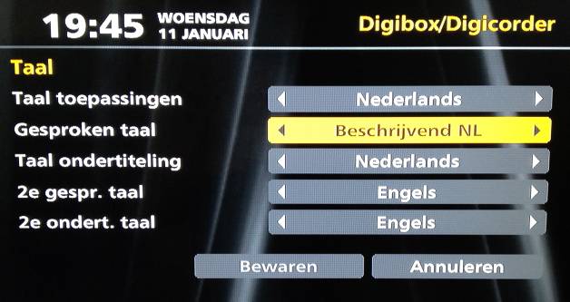 Telenet screenshot keuze beschrijvend nederlands
