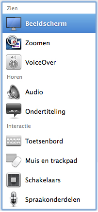 Het toegankelijkheidspaneel in Mavericks