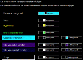 Win8 hoogcontrastthema screenshot